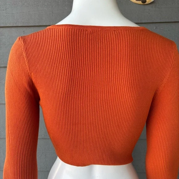 Hera Collection Rust Ribbed Crop Top - Picture 2 of 2